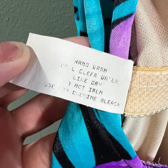 Vintage Tropical Paradise One Piece Swimsuit Floral Print Size L - Picture 4 of 6